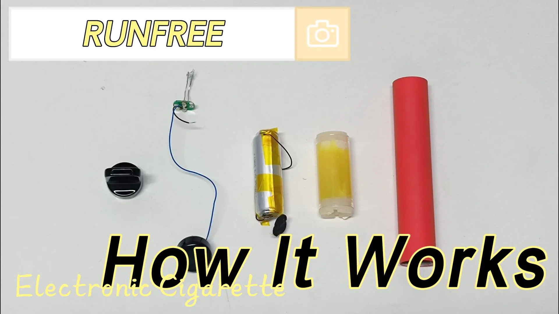 Runfree 600 Puffs Disposable Electronic Smoke Disassembly Video Show