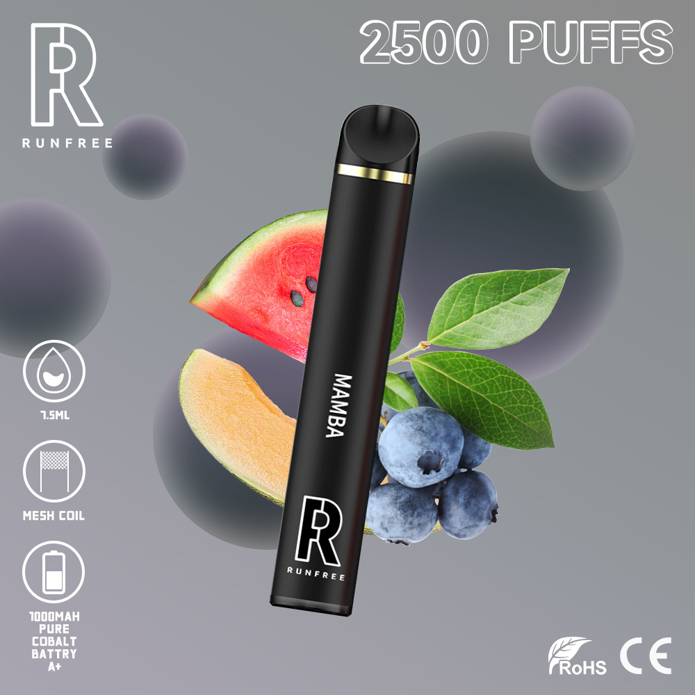 Runfree 2500 Puff E-Cigarette Wholesale Vape 5% Nicotine Fruits Flavors