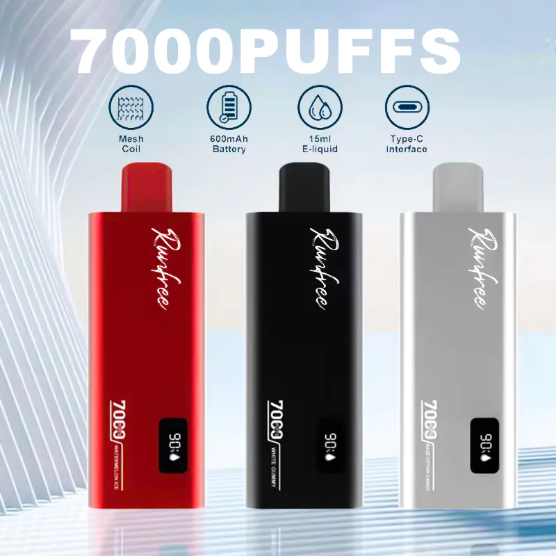 Runfree 0%-5% Nicotine Disposable E Cigarette 7000 Puffs Rechargeable E Liquid Vape Pen With Wholesale Factory Price