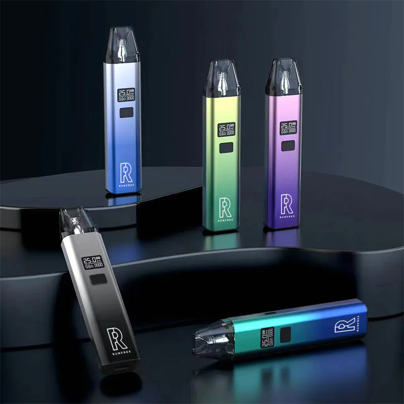 New Replaceable Nicotine Free Runfree 600 Puffs Rechargeable Smoking Vape With Display Screen