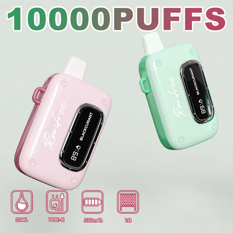 Runfree 10000 Puffs 20ml Oil 550mAh Battery Rechargeable Disposable Vapes With Display Screen